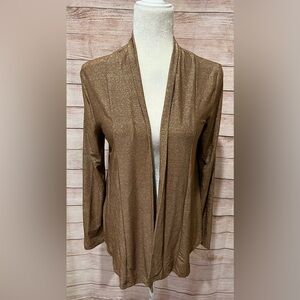 NWT Second Base gold metallic sweater cardigan, size small